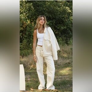 PARKE classic straight jeans in cream